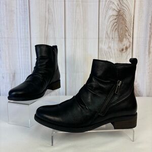 Earth Alana Skellig Slouch Ankle Bootie Leather Comfort Boots Black Size 7.5